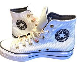 Converse Chuck Taylor All Star Lift Sneakers  Size 8.5 Platform White Womens EUC